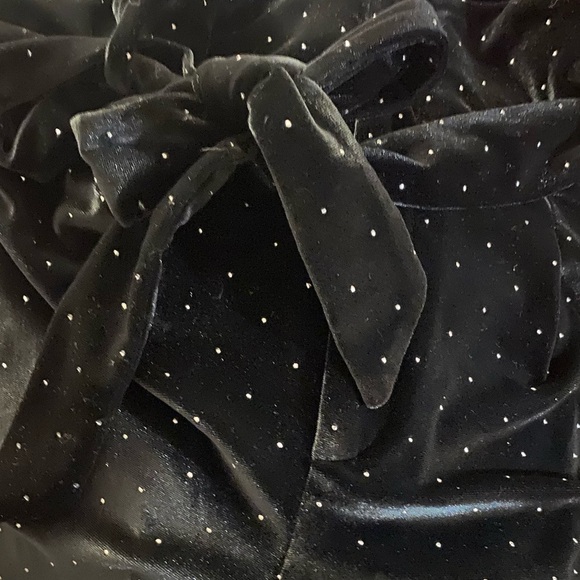 Zara black velour gold dot  paper bag waist shorts size small - Picture 4 of 4